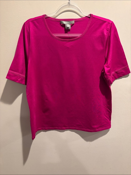 Eileen Fisher Tops - Ellen Tracy Short-Sleeve Crewneck Top in Fuchsia Pink size L